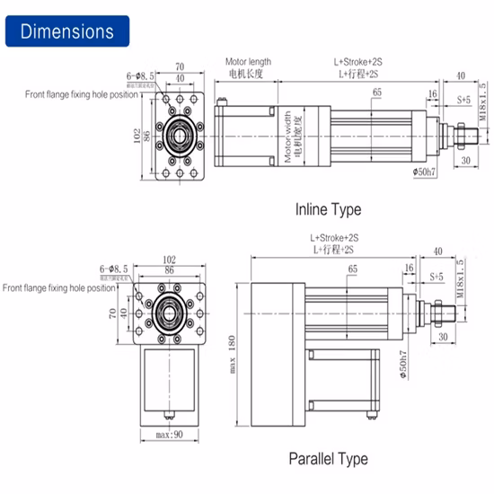 12000n 12/24DC Hospital Bed Heavy Duty Electric Adjustable Stroke Industrial Linear Actuator for Salon Furniture Parts Use